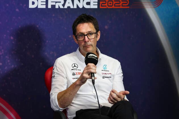 press conference, PK, Pressekonferenz with SHOVLIN Andrew (gbr), Mercedes AMG trackside engineering director, portrait during the Formula 1 Lenovo Grand Prix de France, French Grand Prix 2022, 12th round of the 2022 FIA Formula One World Championship, WM, Weltmeisterschaft from July 22 to 24, 2022 on the Circuit Paul Ricard, in Le Castellet, France - F1 - FRENCH GRAND PRIX 2022 DPPI Panoramic 00122028_AV6_1820