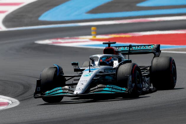 63 George Russell (GBR, Mercedes-AMG Petronas F1 Team), F1 Grand Prix of France at Circuit Paul Ricard on July 23, 2022 in Le Castellet, France. (Photo by HOCH ZWEI) Le Castellet France