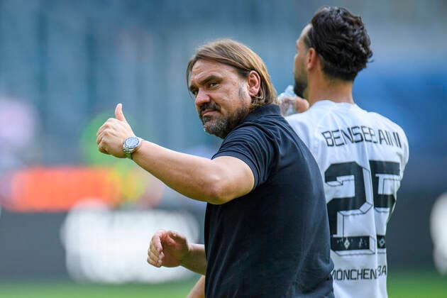 Sport Themen der Woche KW29 Sport Bilder des Tages Fußball: 1. Bundesliga, Saison 2022 2023, Testspiel Borussia Mönchengladbach - Real Sociedad San Sebastian am 23.07.2022 im Borussia Park in Mönchengladbach Schlussjubel, Moenchengladbach s Trainer Daniel Farke Enttäuschung, Mimik, *** Soccer 1 Bundesliga, 2022 2023 season, test match Borussia Mönchengladbach Real Sociedad San Sebastian on 23 07 2022 at Borussia Park in Mönchengladbach final cheer, Moenchengladbach s coach Daniel Farke disappointment, facial expressions, Copyright: xKirchner ChristopherxNeundorfx