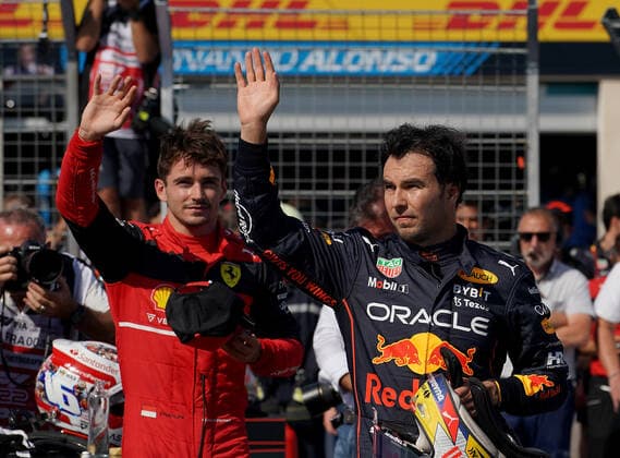 FORMULA 1 LENOVO GRAND PRIX DE FRANCE 2021 23.07.2022, Circuit Paul Ricard, Le Castellet, FORMULA 1 LENOVO GRAND PRIX DE FRANCE 2021 , im Bild Poleposition für Charles Leclerc (MCO), Scuderia Ferrari, 3.Startplatz für Sergio Perez (MEX), Oracle Red Bull Racing