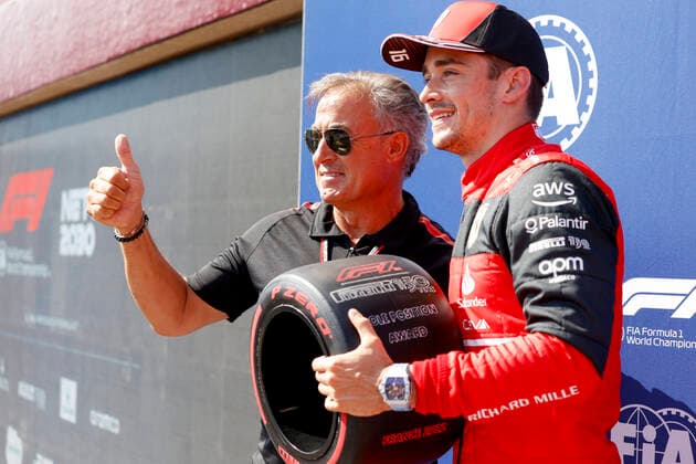 Jean Alesi (FRA), 16 Charles Leclerc (MCO, Scuderia Ferrari), F1 Grand Prix of France at Circuit Paul Ricard on July 23, 2022 in Le Castellet, France. (Photo by HOCH ZWEI) Le Castellet France