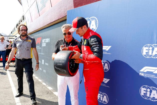 Jean Alesi (FRA), 16 Charles Leclerc (MCO, Scuderia Ferrari), F1 Grand Prix of France at Circuit Paul Ricard on July 23, 2022 in Le Castellet, France. (Photo by HOCH ZWEI) Le Castellet France