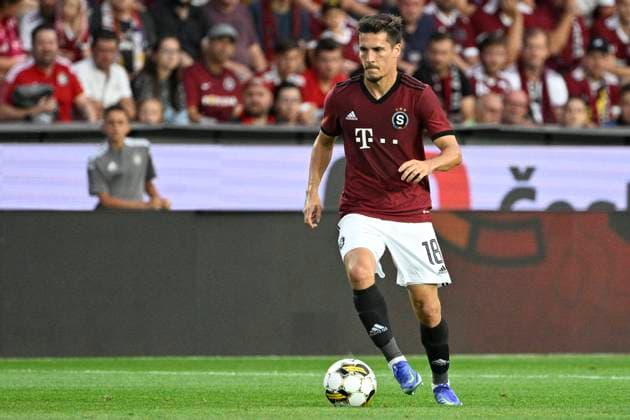 Lukas Sadilek of Sparta in action during the European Conference League 2nd qualifying round opening match Sparta Praha vs Viking Stavanger in Prague, Czech Republic, July 21, 2022. (CTKxPhoto MichalxKamaryt) CTKPhotoF202207231292201  kmt