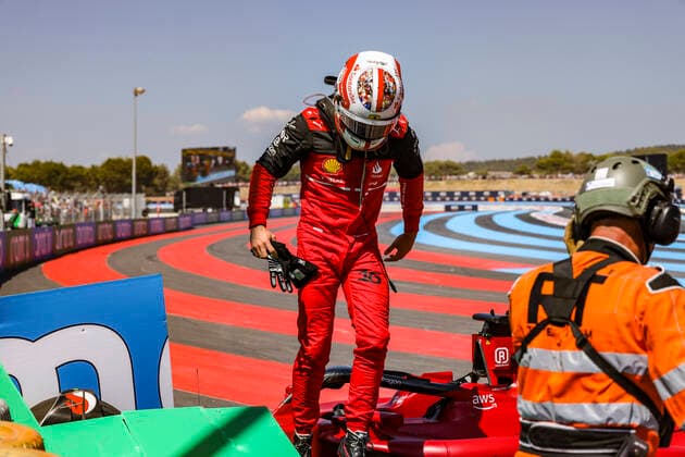 16 Charles Leclerc (MCO, Scuderia Ferrari), F1 Grand Prix of France at Circuit Paul Ricard on July 24, 2022 in Le Castellet, France. (Photo by HOCH ZWEI) Le Castellet France