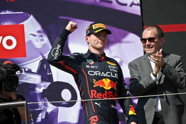 July 24, 2022, France: jul 24 2022 Le Castellet, France - F1 2022 France GP - Race Podium - winner Max Verstappen (NED) Redbull Racing RB18. Formula 1 Championship - FORMULA 1 LENOVO GRAND PRIX DE FRANCE 2022, , France  - ZUMAl164 20220724_zsa_l164_422 Copyright: xGinoxAllegritti Avensimagesx