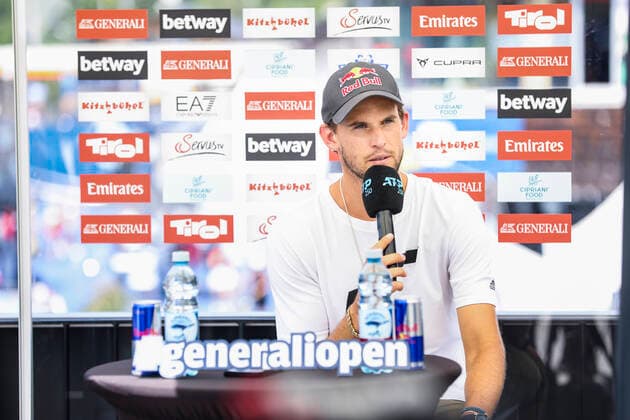 Sport Themen der Woche KW30 Sport Bilder des Tages TENNIS - ATP, Tennis Herren Generali Open 2022 KITZBUEHEL,AUSTRIA,25.JUL.22 - TENNIS - ATP World Tour, Generali Open. Image shows Dominic Thiem (AUT).  GEPAxpictures xPatrickxSteiner