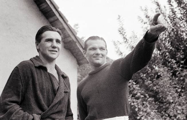 Boxer Heinz Seidler Boxer Heinz Seidler (rechts) im Trainingsquartier in Gatow bei Berlin, Deutschland 1947., Berlin Copyright: Kindermann UnitedArchivesKIN_7401000055