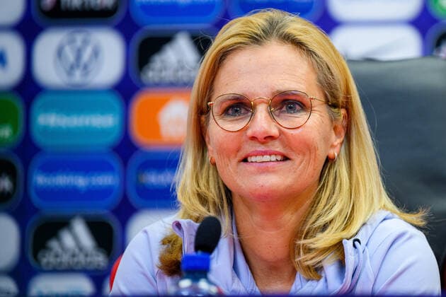 220725 Sarina Wiegman, head coach of England of the English women s national football team at a press conference, PK, Pressekonferenz during the UEFA Women s Euro 2022 Championship on July 25, 2022 in Sheffield. Photo: Ludvig Thunman BILDBYRAN kod LT LT0394 fotboll football soccer fotball fotbolls-em europamästerskap em uefa womens euro presskonferens press conference england dam bbeng Copyright: LUDVIGxTHUNMAN BB220725LT107