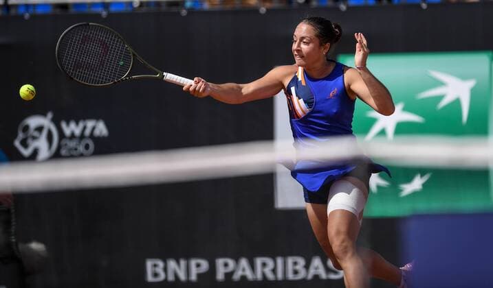 2022.07.28 Warszawa Tenis WTA250 BNP Paribas Poland Open N z Elisabetta Cocciaretto Foto Lukasz Sobala PressFocus 2022.07.28 Warsaw Tennis Elisabetta Cocciaretto Credit: Lukasz Sobala PressFocus NEWSPIX.PL --- Newspix.pl  20220728PF_LS578