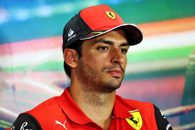 SAINZ Carlos (spa), Scuderia Ferrari F1-75, portrait press conference, PK, Pressekonferenz during the Formula 1 Aramco Magyar Nagydij 2022, Hungarian Grand Prix 2022, 12th round of the 2022 FIA Formula One World Championship, WM, Weltmeisterschaft from July 28 to 31, 2022 on the Hungaroring, in Mogyorod, Hungary - F1 - HUNGARIAN GRAND PRIX 2022 DPPI Panoramic LC1_1646