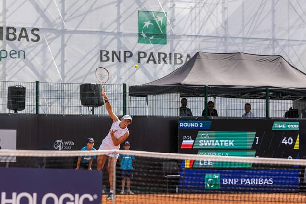 July 28, 2022, Warsaw, Poland: Iga Swiatek seen in action during the second round match BNP Paribas Poland Open - WTA, Tennis Damen 250 between Iga Swiata (Poland) and Gabriela Lee (Romania) in Warsaw..(Final score; Iga Swiatek 2:0 (6:3, 6:2) Gabriela Lee) Warsaw Poland - ZUMAs197 20220728_zaa_s197_215 Copyright: xMikolajxBarbanellx