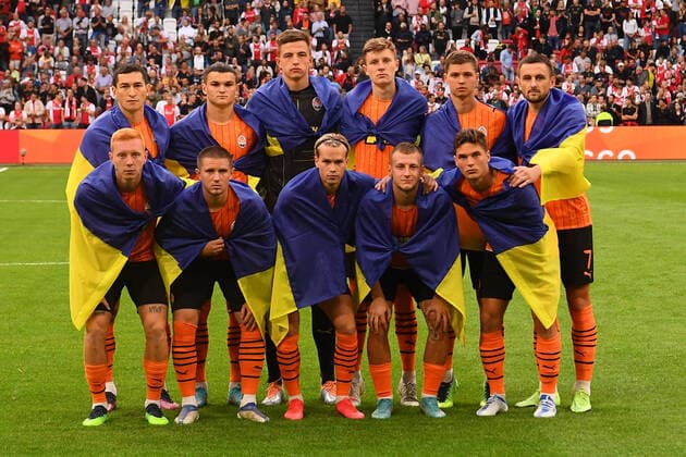 NETHERLANDS, AMSTERDAM - JULY 26, 2022: Shakhtar team photo. International Friendly, Länderspiel, Nationalmannschaft match Ajax vs Shakhtar Donetsk  Copyright: xVITALIIxKLIUIEVx