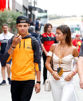 4 Lando Norris (GBR, McLaren F1 Team) with his girlfriend Luisinha Oliveira, F1 Grand Prix of Hungary at Hungaroring on July 30, 2022 in Budapest, Hungary. (Photo by HOCH ZWEI) Budapest Hungary
