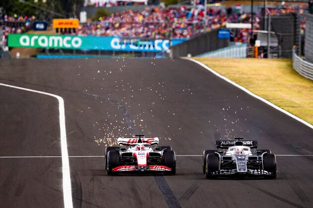 20 Kevin Magnussen (DNK, Haas F1 Team), 10 Pierre Gasly (FRA, Scuderia AlphaTauri), F1 Grand Prix of Hungary at Hungaroring on July 31, 2022 in Budapest, Hungary. (Photo by HOCH ZWEI) Budapest Hungary
