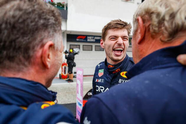 Christian Horner (GBR, Oracle Red Bull Racing), 1 Max Verstappen (NLD, Oracle Red Bull Racing), Dr. Helmut Marko (AUT, Oracle Red Bull Racing), F1 Grand Prix of Hungary at Hungaroring on July 31, 2022 in Budapest, Hungary. (Photo by HOCH ZWEI) Budapest Hungary