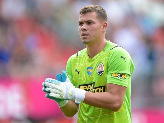UTRECHT - Shakhtar Donetsk goalkeeper Oleksiy Shevchenko during the exhibition match FC Utrecht - Shakhtar DonetskThis match is friendly. Some activities related to Ukraine have been organized around the stadium around the match. Friendly match 2022 xVIxANPxSportx xGerritxvanxKeulenxIVx