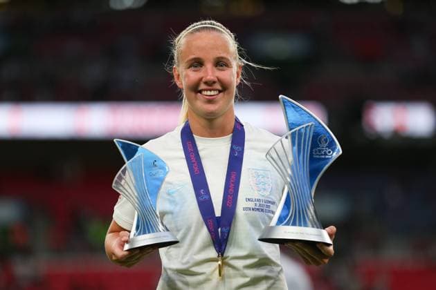 London, England, July 31st 2022: Top goal scorer and Player of the Tournament Beth Mead (7 England) during the UEFA Womens Euro 2022 Final football match between England and Germany at Wembley Stadium, England. (Pedro Soares SheKicks SPP) Copyright: xPedroxSoares SheKicksx xSPPx spp-en-PeSo-England v Germany-67