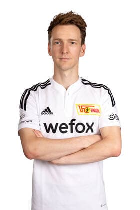 Physiotherapeut Maximilian Perschk; 1.FC Union Berlin FCU Fußball Fussball Bundesliga Herren DFL Porträttermin Saison 2022 2023 02.08.2022 Kader, Porträt, Vorstellung, Präsentation, Pressetermin, GER