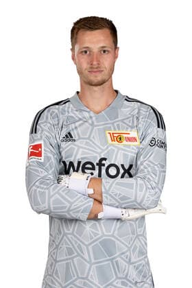 Torwart Lennart Grill; 1.FC Union Berlin FCU Fußball Fussball Bundesliga Herren DFL Porträttermin Saison 2022 2023 02.08.2022 Kader, Porträt, Vorstellung, Präsentation, Pressetermin, GER