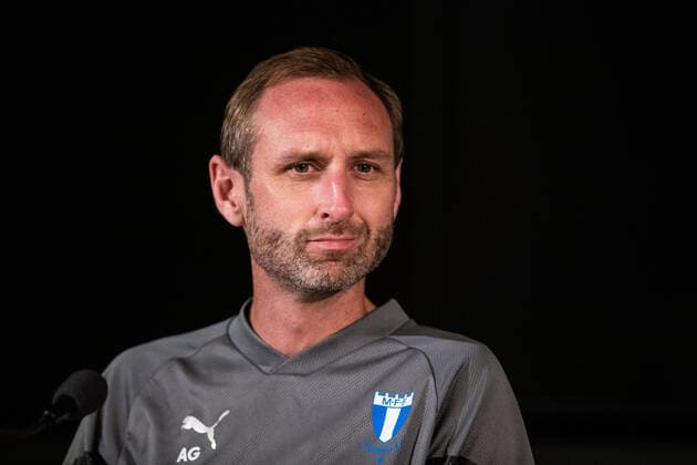 220803 Andreas Georgson, head coach and director during a press conference, PK, Pressekonferenz session with Malmö FF on August 3, 2022 in Malmö. Photo: Mathilda Ahlberg BILDBYRAN COP 240 MA0284 fotboll football soccer fotball uefa europa league träning practice training malmö ff bbeng Copyright: MATHILDAxAHLBERG BB220803BB175