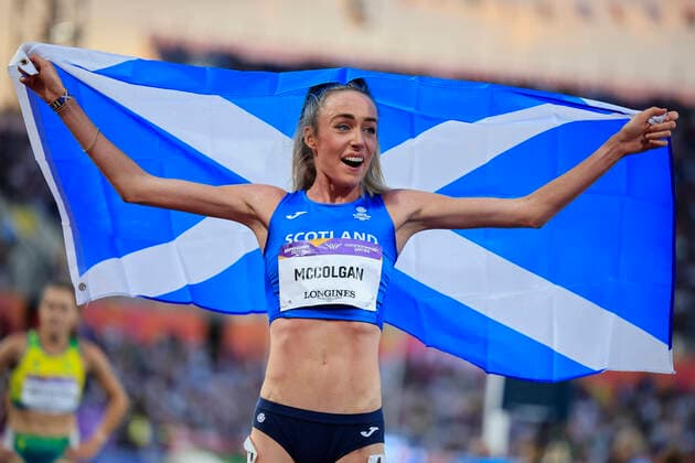 Bilder des Jahres 2022, Sport 08 August Sport Themen der Woche KW31 Sport Bilder des Tages Commonwealth Games Athletics Eilish McColgan of Scotland celebrates winning the 10,000 metres Birmingham Alexander Stadium West Midlands United Kingdom Copyright: xConorxMolloy NewsxImagesx
