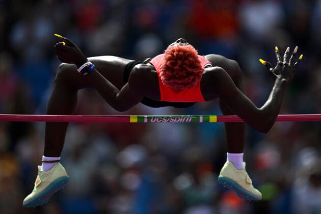 Sport Bilder des Tages COM22 ATHLETICS HEATS, Abigail Kwarteng of Ghana compete?s in the Women?s High Jump qualifying round during Day 7 of the XXII Commonwealth Games at Alexander Stadium in Birmingham, England, Thursday, August 4, 2022. ( NO ARCHIVING, EDITORIAL USE ONLY, NO USE IN BOOKS WITHOUT CONSENT BIRMINGHAM UNITED KINGDOM  Copyright: xDEANxLEWINSx 20220804001686524484