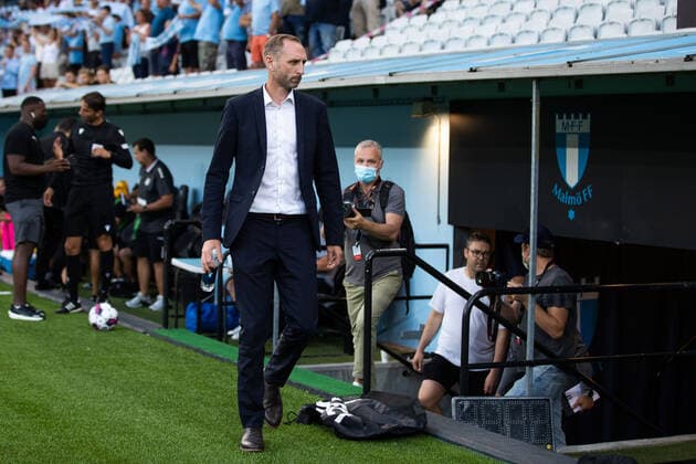 220804 Andreas Georgson, head coach and director of Malmö FF during the UEFA Europa League qualification match between Malmö FF and Diddeleng on August 4, 2022 in Malmö. Photo: Mathilda Ahlberg BILDBYRAN COP 240 MA0288 fotboll football soccer fotball uefa europa league kval qualifying round qualification malmö ff diddeleng bbeng dudelange Copyright: MATHILDAxAHLBERG BB220804BB164