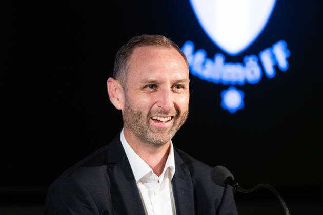 Fußball, EL-Quali, Malmö FF - F91 Dudelange 220804 Andreas Georgson, head coach and director of Malmö FF during a press conference, PK, Pressekonferenz after the UEFA Europa League qualification match between Malmö FF and Diddeleng on August 4, 2022 in Malmö. Photo: Mathilda Ahlberg BILDBYRAN COP 240 MA0288 fotboll football soccer fotball uefa europa league kval qualifying round qualification malmö ff diddeleng bbeng dudelange Copyright: MATHILDAxAHLBERG BB220804BB320