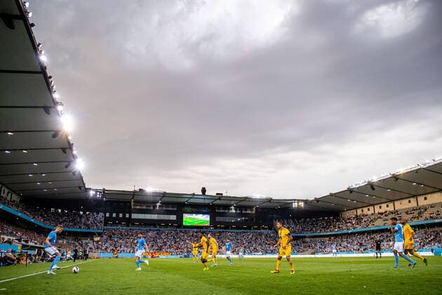 Fußball, EL-Quali, Malmö FF - F91 Dudelange 220804 General view of Eleda Stadion during the UEFA Europa League qualification match between Malmö FF and Diddeleng on August 4, 2022 in Malmö. Photo: Mathilda Ahlberg BILDBYRAN COP 240 MA0288 fotboll football soccer fotball uefa europa league kval qualifying round qualification malmö ff diddeleng bbeng dudelange interiör Copyright: MATHILDAxAHLBERG BB220804BB351