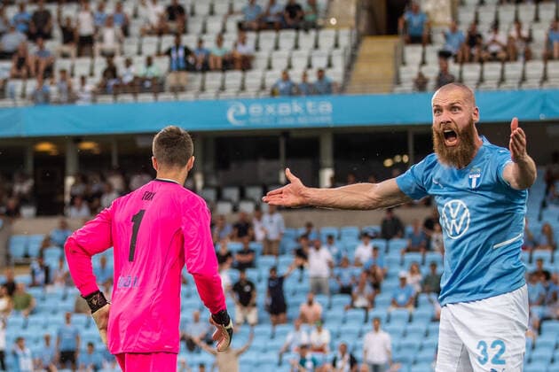 220804 Jo Inge Berget of Malmö FF reacts during the UEFA Europa League qualification match between Malmö FF and Diddeleng on August 4, 2022 in Malmö. Photo: Mathilda Ahlberg BILDBYRAN COP 240 MA0288 fotboll football soccer fotball uefa europa league kval qualifying round qualification malmö ff diddeleng bbeng dudelange Copyright: MATHILDAxAHLBERG BB220804BB669