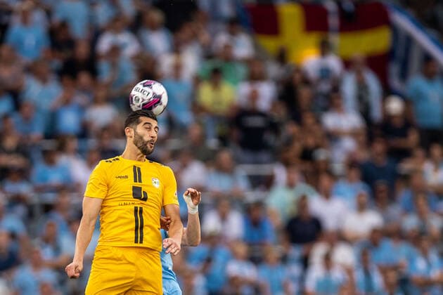 220804 Samir Hadji of Diddeleng during the UEFA Europa League qualification match between Malmö FF and Diddeleng on August 4, 2022 in Malmö. Photo: Mathilda Ahlberg BILDBYRAN COP 240 MA0288 fotboll football soccer fotball uefa europa league kval qualifying round qualification malmö ff diddeleng bbeng dudelange Copyright: MATHILDAxAHLBERG BB220804BB689