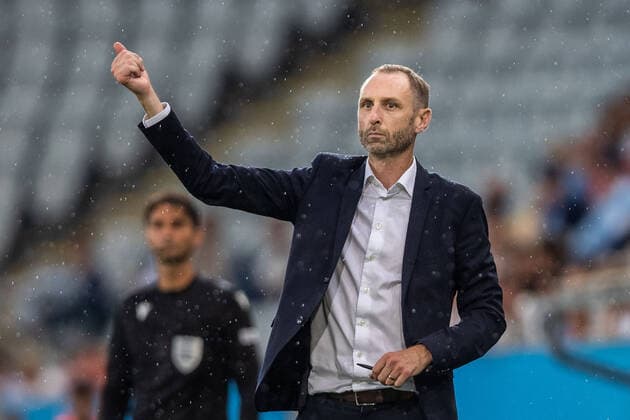 220804 Andreas Georgson, head coach and director of Malmö FF during the UEFA Europa League qualification match between Malmö FF and Diddeleng on August 4, 2022 in Malmö. Photo: Mathilda Ahlberg BILDBYRAN COP 240 MA0288 fotboll football soccer fotball uefa europa league kval qualifying round qualification malmö ff diddeleng bbeng dudelange Copyright: MATHILDAxAHLBERG BB220804BB710