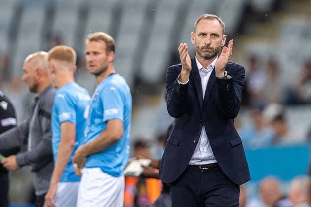 220804 Andreas Georgson, head coach and director of Malmö FF during the UEFA Europa League qualification match between Malmö FF and Diddeleng on August 4, 2022 in Malmö. Photo: Mathilda Ahlberg BILDBYRAN COP 240 MA0288 fotboll football soccer fotball uefa europa league kval qualifying round qualification malmö ff diddeleng bbeng dudelange Copyright: MATHILDAxAHLBERG BB220804BB716
