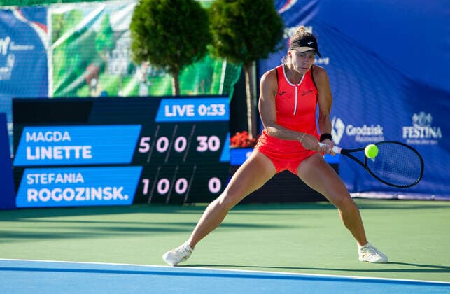 Polish Open - ITF Women s World Tennis Tour Magda Linette (POL) during the ITF Women s World Tennis Tour in Kozerki, Poland, on August 4, 2022. Kozerki Poland  Copyright: xFotoxOlimpikx originalFilename:jastrzebowski-polishop220804_npcqu.jpg