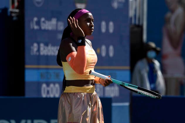 August 5, 2022, San Jose, California, USA: San Jose, California, U.S. - Coco Gauff lost her quarter final match to Paula Badosa Friday at the Mubadala Silicon Valley Classic in San Jose. Gauff lost 6:7, 2:6. San Jose USA - ZUMAw332 20220805_zap_w332_018 Copyright: xNealxWatersx