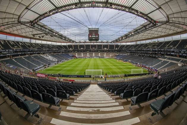 xMHx - Fussball 1. Bundesliga 01. Spieltag Eintracht Frankfurt - FC Bayern München am 05.08.2022 im Deutsche Bank Park in Frankfurt Deutsche Bank Park Frankfurt Panorama