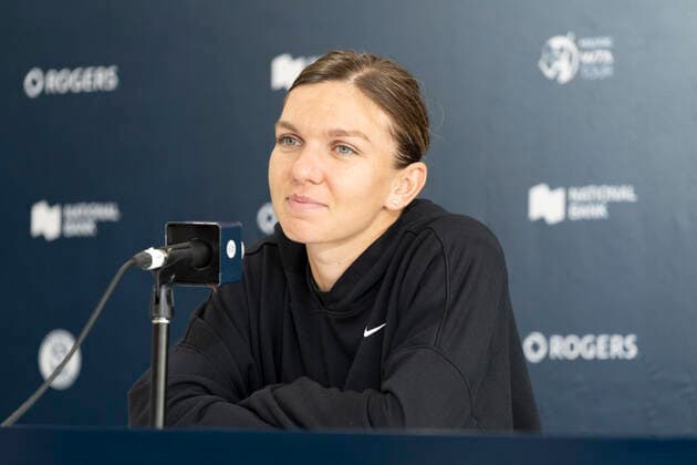 August 6, 2022, Toronto, Ontario, Canada: Romanian tennis player Simona Halep speaks to media prior to the start of the National Bank Open Tennis tournament in Toronto, Canada. Toronto Canada - ZUMAm215 20220806_zip_m215_005 Copyright: xArlynxMcAdoreyx