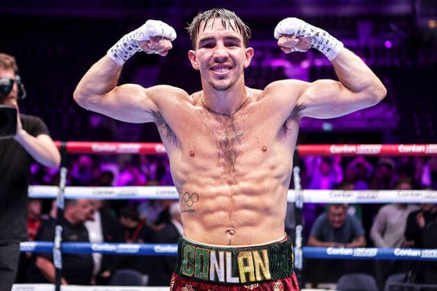 Sport Themen der Woche KW31 Sport Bilder des Tages Conlan Boxing Presents Michael Conlan vs Miguel Marriaga, SSE Arena, Belfast, Northern Ireland 6 8 2022 Michael Conlan vs Miguel Marriaga - Featherweight Michael Conlan celebrates winning Michael Conlan celebrates winning 6 8 2022  Copyright: x INPHO LaszloxGeczox LG1_2727