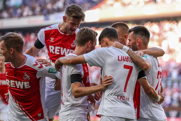 1. Fussball-Bundesliga; 1. FC Koeln - FC Schalke 04, 07.08.2022 Dejan Ljubicic (1. FC Koeln, 7) trifft zum 3:1; 1.FC Koeln vs. FC Schalke 04 am 07.08.2022 im RheinEnergieStadion in Koeln (Nordrhein-Westfalen). DFL REGULATIONS PROHIBIT ANY USE OF PHOTOGRAPHS AS IMAGE SEQUENCES AND OR QUASI-VIDEO. *** 1 Bundesliga 1 FC Koeln FC Schalke 04, 07 08 2022 Dejan Ljubicic 1 FC Koeln, 7 scores to 3 1 1 FC Koeln vs FC Schalke 04 on 07 08 2022 at RheinEnergieStadion in Koeln North Rhine Westphalia DFL REGULATES PROHIBIT ANY USE OF PHOTOGRAPHS AS IMAGE SEQUENCES AND OR QUASI VIDEO Copyright: xBEAUTIFULxSPORTS AxelxKohringx