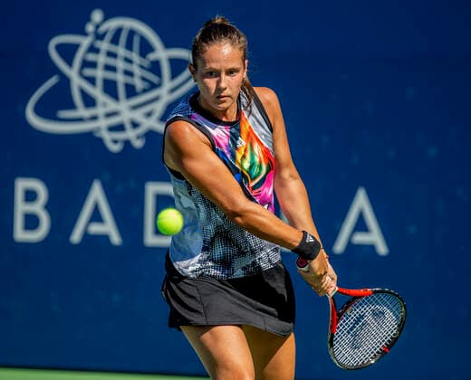 August 07, 2022 San Jose, CA USA Daria Kasotkina returns a ball from Shelby Rogers during the Mubadala Silicon Valley Classic Finals between Daria Kasotkina (RUS) vs Shelby Rogers (USA). Daria won the finals at San Jose State University San Jose Calif. CSM San Jose USA - ZUMAc04_ 20220808_zaf_c04_029 Copyright: xThurmanxJamesx