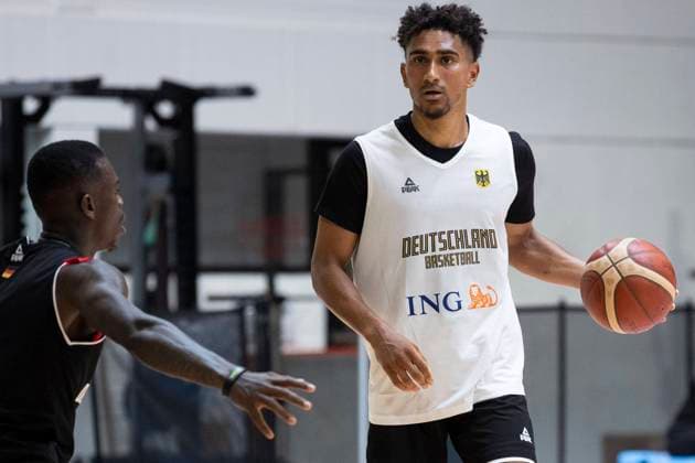 Basketball: Medientraining der Herren-Nationalmannschaft am 08.08.2022 in Köln (Nordrhein-Westfalen). Maodo Lo am Ball Copyright: xKirchner MarcoxSteinbrennerx