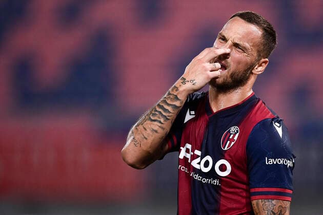 Sport Themen der Woche KW32 Sport Bilder des Tages Bologna FC v Cosenza Calcio - Coppa Italia Marko Arnautovic of Bologna FC gestures during the Coppa Italia football match between Bologna FC and Cosenza Calcio. Bologna Italy Copyright: xNicolòxCampox