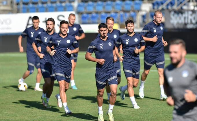 FC Slovacko training prior to European Football League third qualifying round return match FC Slovacko vs Fenerbahce Istanbul in Uherske Hradiste, Czech Republic, August 10, 2022. (CTKxPhoto DaliborxGluck) CTKPhotoP2022081006410  dg015