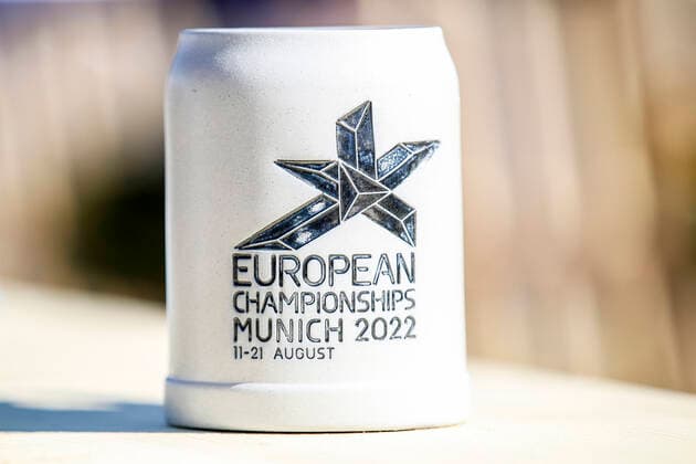 Sport Themen der Woche KW32 Sport Bilder des Tages VARIOUS SPORTS - European Championships MUNICH,GERMANY,10.AUG.22 - VARIOUS SPORTS - European Championships, preview. Image shows a feature with a mug.  GEPAxpictures xPatrickxSteiner