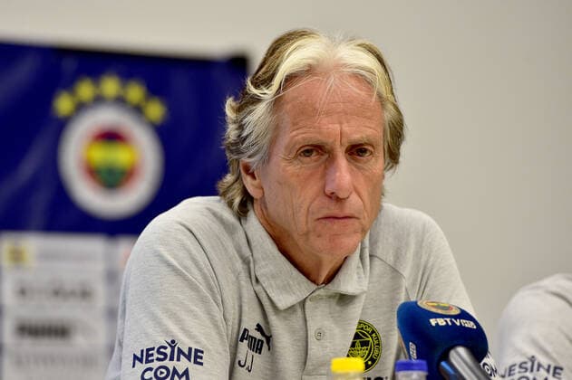 Fenerbahce coach Jorge Jesus attends the press conference, PK, Pressekonferenz prior to European Football League third qualifying round return match FC Slovacko vs Fenerbahce Istanbul in Uherske Hradiste, Czech Republic, August 10, 2022. (CTKxPhoto VaclavxSalek) CTKPhotoP2022081006956  sal 5
