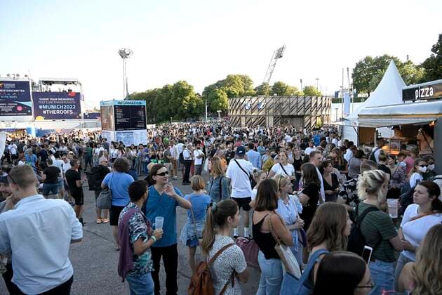 10.08.2022, European Championchips München 2022, Europäische Mehrsportveanstaltung im Olympiapark München, der Andrang ist gross