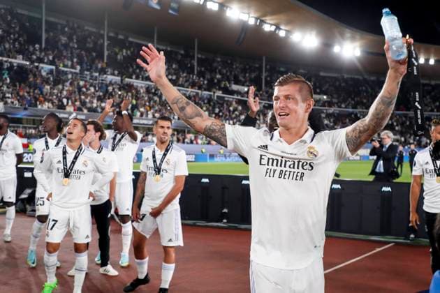 Bilder des Jahres 2022, Sport 08 August Sport Themen der Woche KW32 Sport Bilder des Tages Sport Bilder des Tages Toni Kroos 8, Real Madrid during the UEFA Super Cup final between Real Madrid and Eintracht Frankfurt at the Helsinki Olympic Stadium on 11. August 2022 in Helsinki, Finland. (Kalle Parkkinen Newspix24)  Copyright: xKallexParkkinenx np24_KPC0386