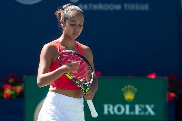 August 10, 2022, TORONTO, ON, CAN: Leylah Fernandez reacts during her match against Beatriz Haddad Maia in National Bank Open tennis action in Toronto, Wednesday, August 10, 2022. Leylah Fernandez  - ZUMAc35_ 20220810_zaf_c35_091 Copyright: xChrisxYoungx