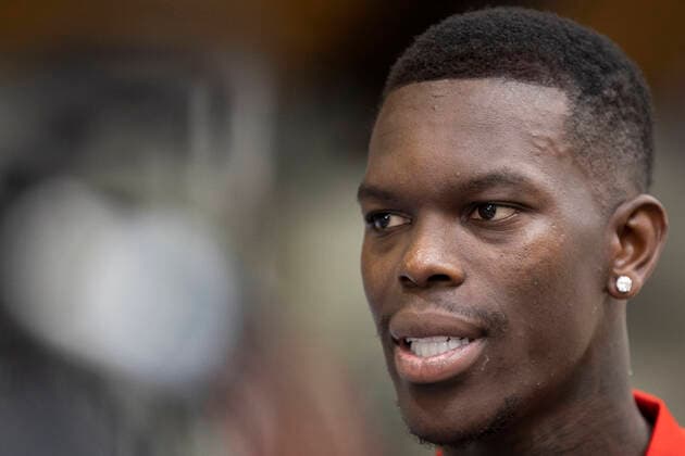 Basketball: Medientraining der Herren-Nationalmannschaft am 08.08.2022 in Köln (Nordrhein-Westfalen). Dennis Schröder gibt ein Interview Copyright: xKirchner MarcoxSteinbrennerx