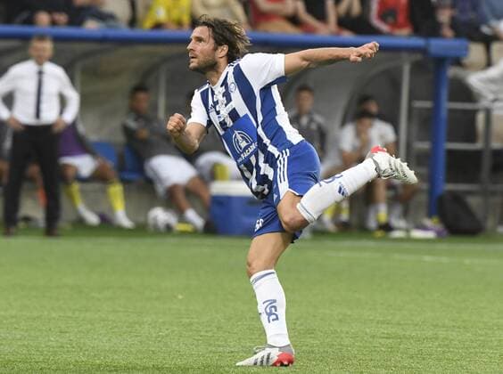 Perparim Hetemaj of HJK in action during the UEFA European League 3rd Qualification Round football match HJK vs Maribor in Helsinki on August 11, 2022. Helsinki Finland LKLAPJ20220811204815K458  Copyright: xJussixNukarix LKLAPJ20220811204815K458
